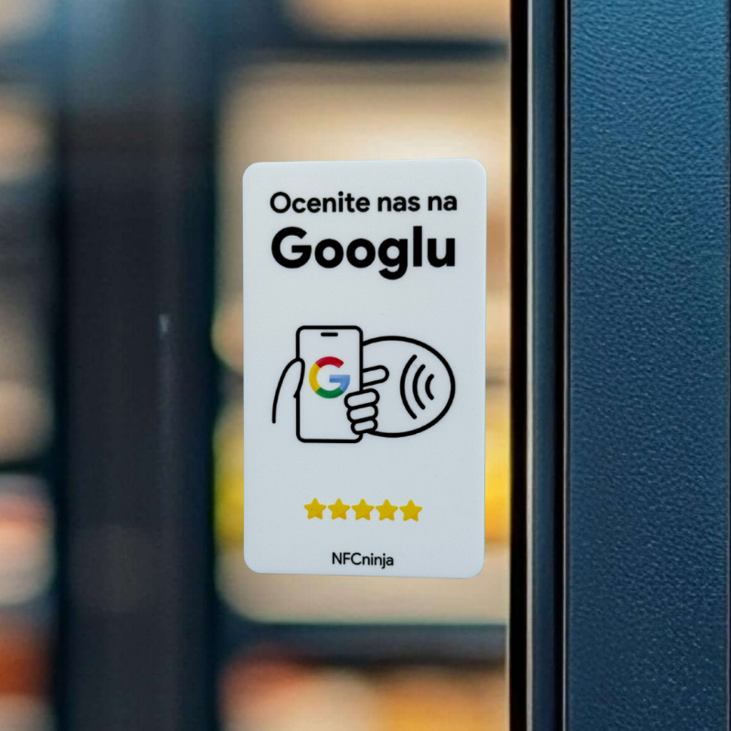 Pravokotna NFC ploščica za zbiranje Google ocen model B