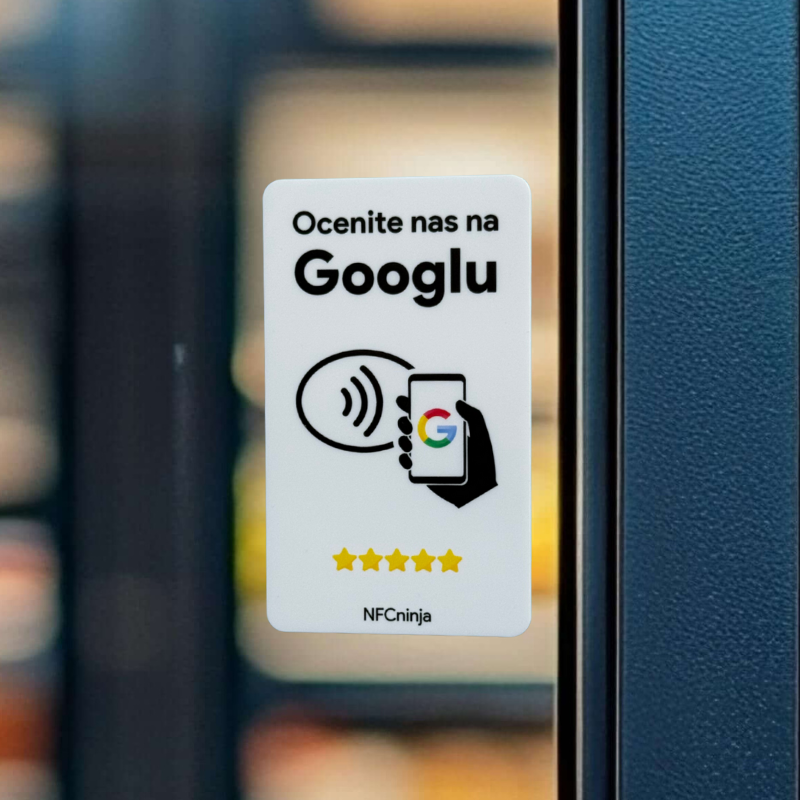 Pravokotna NFC ploščica za zbiranje Google ocen model A