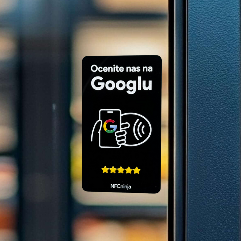 Pravokotna NFC ploščica za zbiranje Google ocen model B