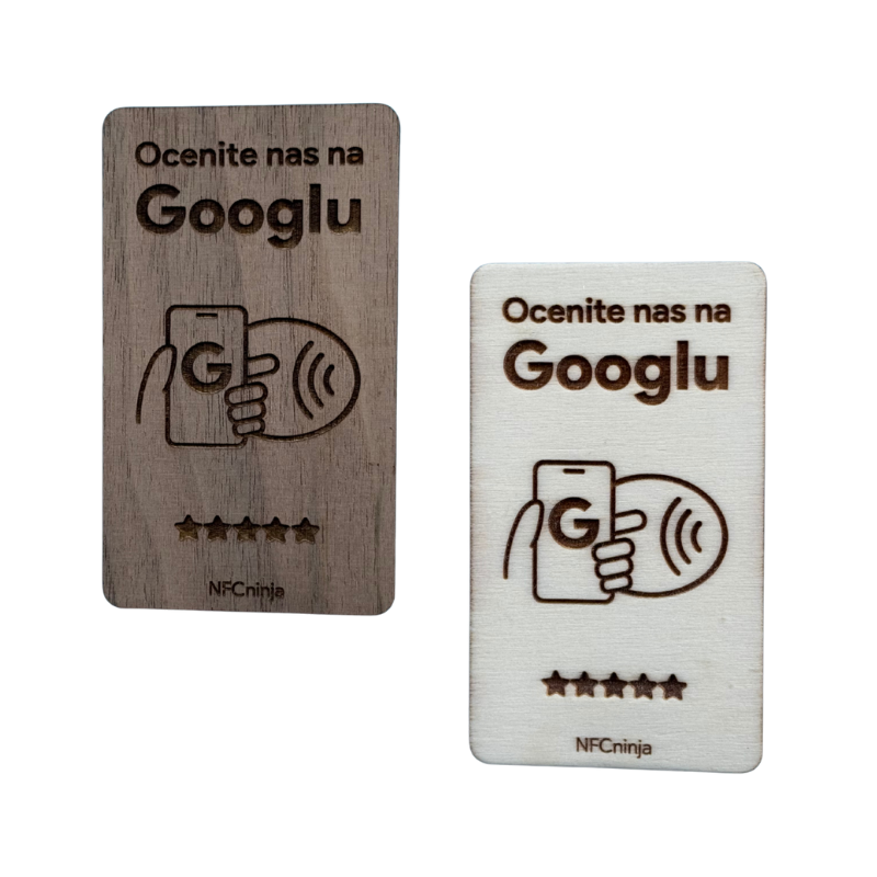 Lesena NFC ploščica za Google mnenja