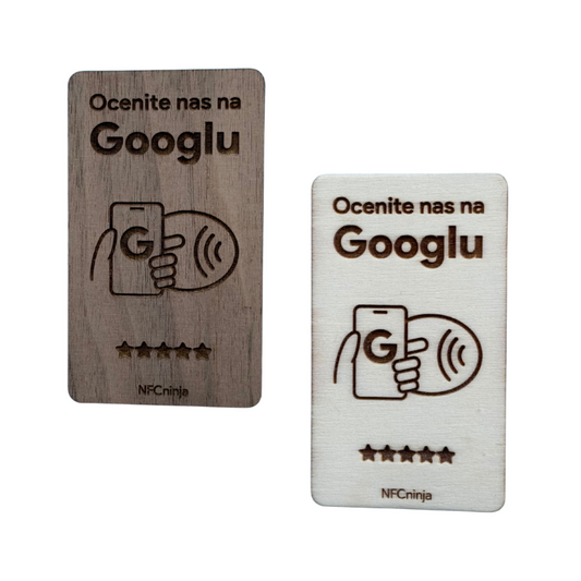 Lesena NFC ploščica za Google mnenja